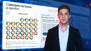 José Alberto Cruz explicando el funcionamiento de su nueva herramienta digital de becas y ayudas.